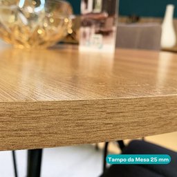 Conjunto Sala de Jantar 4 Cadeiras Verona Carraro Freijó Areia Rosê - 4