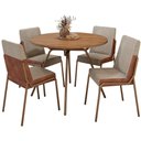 Ver mais imagens de Conjunto Sala de Jantar 4 Cadeiras Verona Carraro Freijó Areia Rosê