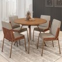 Ver imagem 1 de Conjunto Sala de Jantar 4 Cadeiras Verona Carraro Freijó Areia Rosê