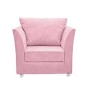 Ver imagem 2 de 01 Poltrona Lisboa Suede Rosa Bebe - Pandora Decor