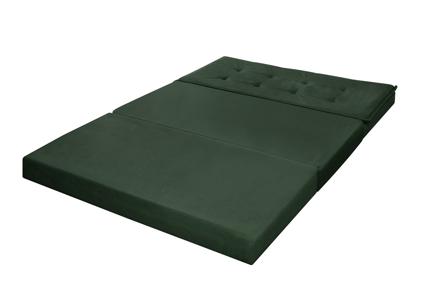 Puff Recamier que Vira Cama Casal Estofado para Quarto:verde - 4