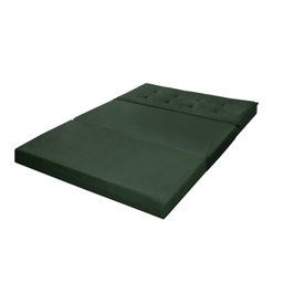 Puff Recamier que Vira Cama Casal Estofado para Quarto Verde - 4
