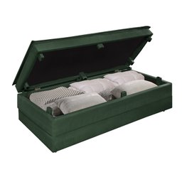 Puff Recamier que Vira Cama Casal Estofado para Quarto Verde - 2