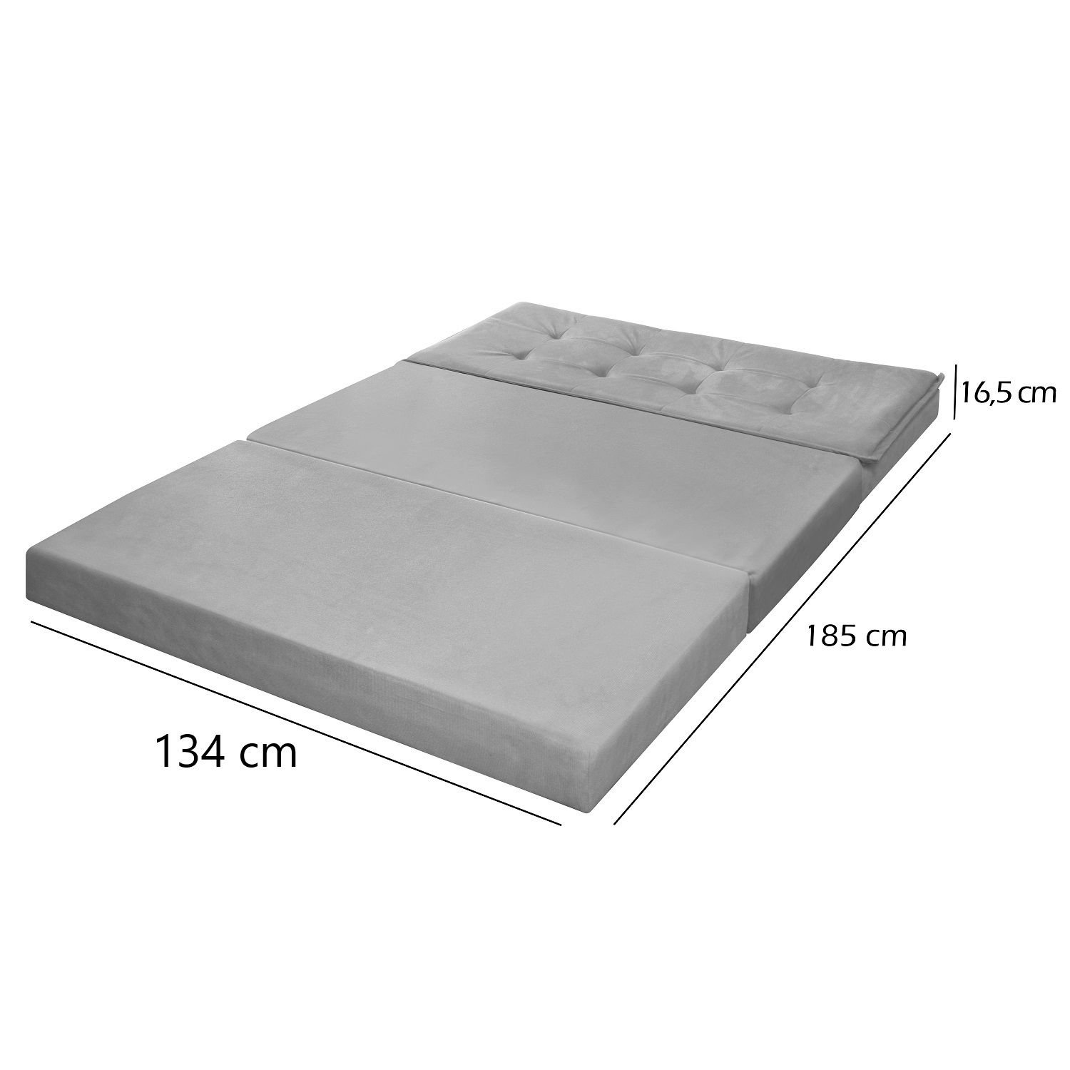 Puff Recamier que Vira Cama Casal Estofado para Quarto Verde - 8