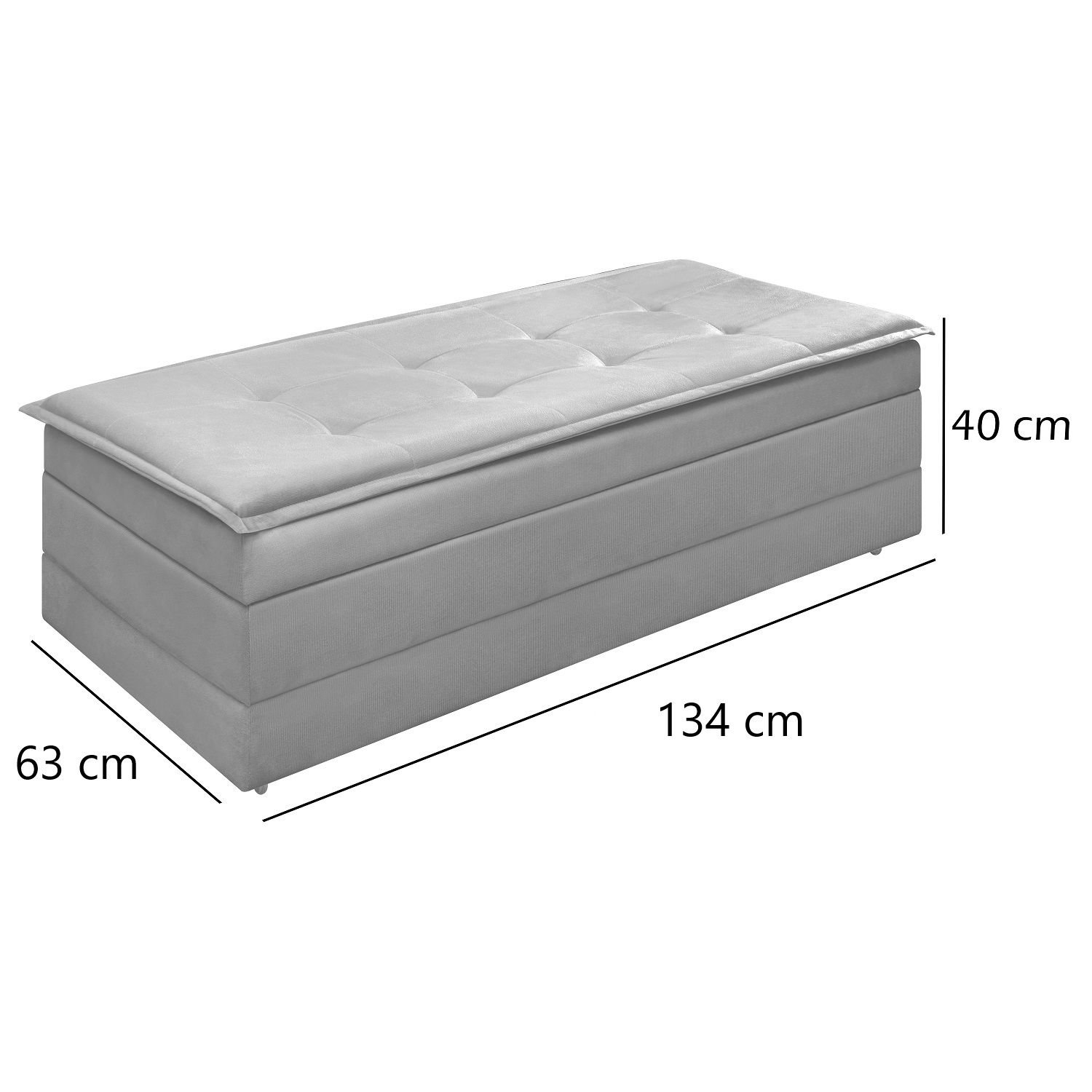Puff Recamier que Vira Cama Casal Estofado para Quarto Verde - 7