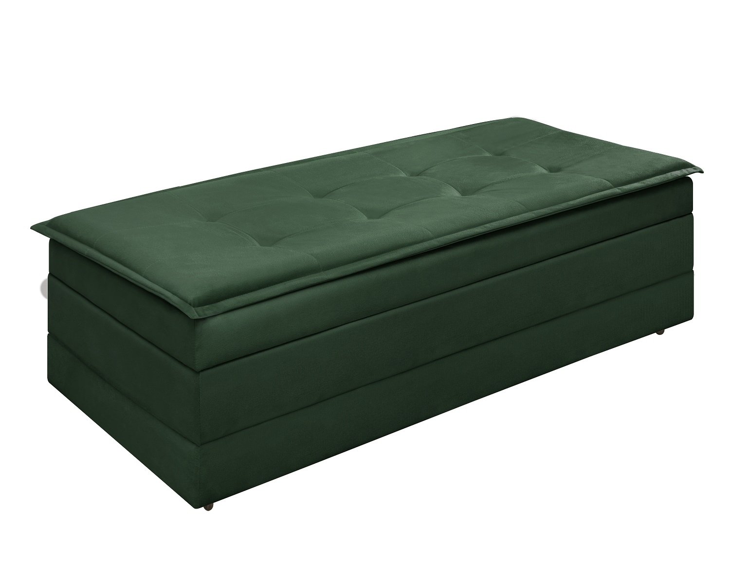 Puff Recamier que Vira Cama Casal Estofado para Quarto:verde - 3