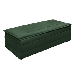 Puff Recamier que Vira Cama Casal Estofado para Quarto Verde - 3