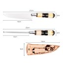 Ver imagem 4 de Conjunto Artesanal Faca com Chaira Inox 6 Polegadas Cabo Osso e Chifre - Cutelaria Chef