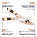 Ver imagem 5 de Conjunto Artesanal Faca com Chaira Inox 6 Polegadas Cabo Osso e Chifre - Cutelaria Chef