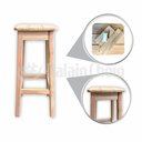 Ver imagem 5 de Banco Alto 70cm Madeira Maciça Quadrado