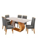 Ver imagem 2 de Conjunto Sala de Jantar 6 Lugares Retangular Tampo em MDF Store Cinza/Mel/Blonde