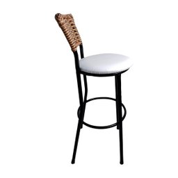 Kit 4 Banquetas Alta Encosto Junco Fendi Assento Branco - 5 Kit 4 Banquetas Alta Encosto Junco Fendi Assento Branco - 5