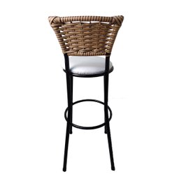 Kit 4 Banquetas Alta Encosto Junco Fendi Assento Branco - 6 Kit 4 Banquetas Alta Encosto Junco Fendi Assento Branco - 6