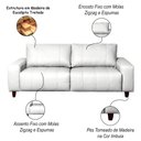 Ver imagem 3 de Sofá Decorativo Sala de Estar Asgand 2 Lugares 160cm Couro Branco - Mozzelar