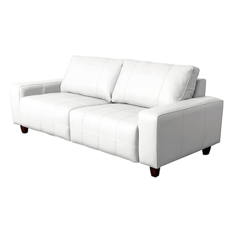 Sofá Decorativo Sala de Estar Asgand 2 Lugares 160cm Couro Branco - Mozzelar