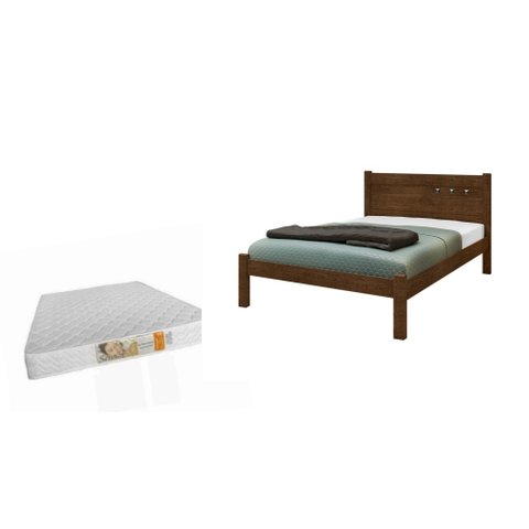 Cama Casal com Colchão D33 138x188x12 Framar Paola Malbec