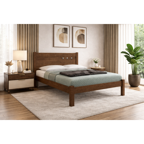 Cama Casal com Colchão D33 138x188x12 Framar Paola Malbec