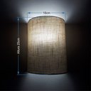 Ver imagem 3 de Arandela Meia Cana Retro Vivare Md-2003 Cúpula em Tecido 25/18x10cm - Bivolt - Rustico-Bege - 110V/2