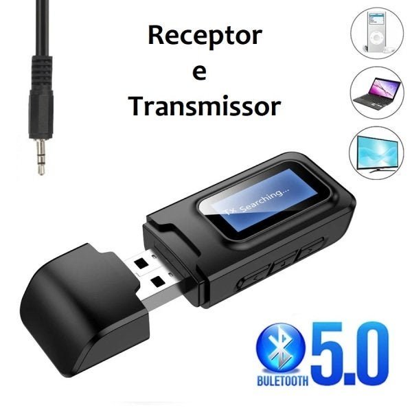 Transmissor e Receptor 2 Em 1 Bluetooth 5.0 LCD - Youtek