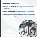 Ver imagem 3 de Conjunto Mesa Alta Bar Bistrô Quadrada Preta 2 Bancos Estofado Don Castro Decor