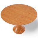 Ver imagem 2 de Mesa Redonda Mahal 4 Lugares Base Madeira Maciça Tampo com Lâmina Natural 100 cm Cor Champagne