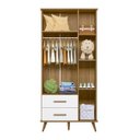 Ver imagem 3 de Guarda-Roupa Infantil Retro 3 Portas Lunare 8900 Nature Branco Peternella