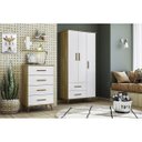 Ver imagem 5 de Guarda-Roupa Infantil Retro 3 Portas Lunare 8900 Nature Branco Peternella