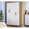 Guarda-roupa Infantil Retro 4 Portas Noah 8950 Nature Branco Peternella - 2