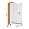 Guarda-roupa Infantil Retro 4 Portas Noah 8950 Nature Branco Peternella - 4