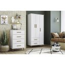 Ver imagem 5 de Guarda-Roupa Infantil Retro 3 Portas Lunare 8900 Branco Peternella