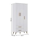 Ver imagem 4 de Guarda-Roupa Infantil Retro 3 Portas Lunare 8900 Branco Peternella