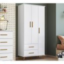 Ver imagem 2 de Guarda-Roupa Infantil Retro 3 Portas Lunare 8900 Branco Peternella