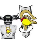 Ver imagem 1 de Adesivo Faixa Gravata sem Resina Lola Bunny Branco Teu Adesivo Adesivo Faixa Gravata sem Resina Moto