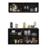 Kit Aparador Buffet com Armário Aéreo 4 Portas Cantinho do Café Multimóveis Mp1074 Preto - 4