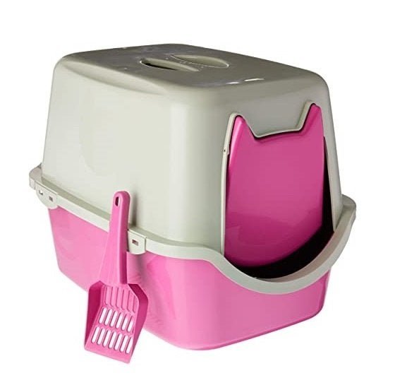 Banheiro Toalete Para Gatos Caixa de Areia Fechada Privada Durapets:Rosa - 1