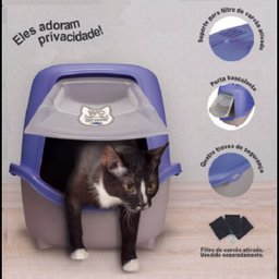 Banheiro Toalete Para Gatos Caixa de Areia Fechada Privada Durapets Cor:Laranja - 3