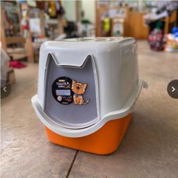 Banheiro Toalete Para Gatos Caixa de Areia Fechada Privada Durapets Cor:Laranja - 5