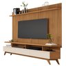 Painel Classic Frisado 1.8 + Rack Vivare Wood 1.8 p/ TV até 75'' Nature/Off White - Giga Móveis - 2