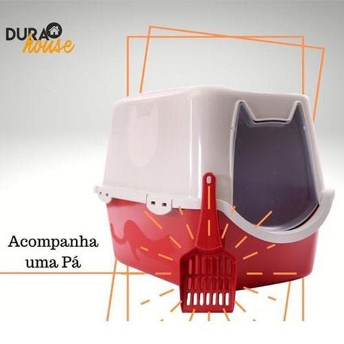 Caixa De Areia Para Gatos Banheiro Toalete Privado Durapets Cor:Laranja - 7