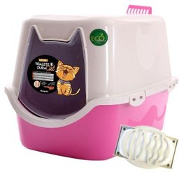 banheiro Para Gatos Toalete Caixa De Areia Fechada Lançamento Da Durapets Cor:Rosa - 2