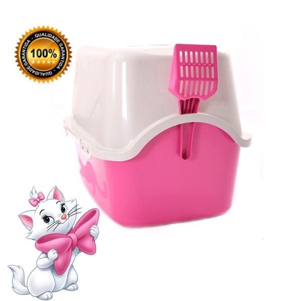 Caixa De Areia Para Gatos Fechado Banheiro Privado Toalete Lançamento Durapets Cor:Rosa - 6