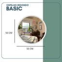 Ver imagem 3 de Espelho Redondo 50cm Moldura Alumínio Basic Reduna