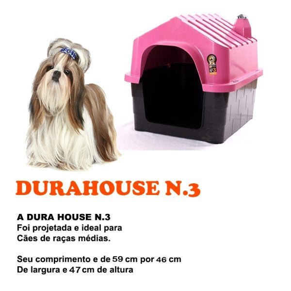Casa Casinha Para Cachorro Com Chaminé Tamanho Média Desmontável N:03 Lançamento:Rosa - 2