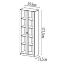Ver imagem 4 de Armario Para Escritorio 2 Portas De Vidro ME4115 Amendoa Tecno Mobili