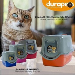 Caixa De Areia Para Gatos Fechado Banheiro Privado Toalete Lançamento Durapets Cor:Laranja - 7