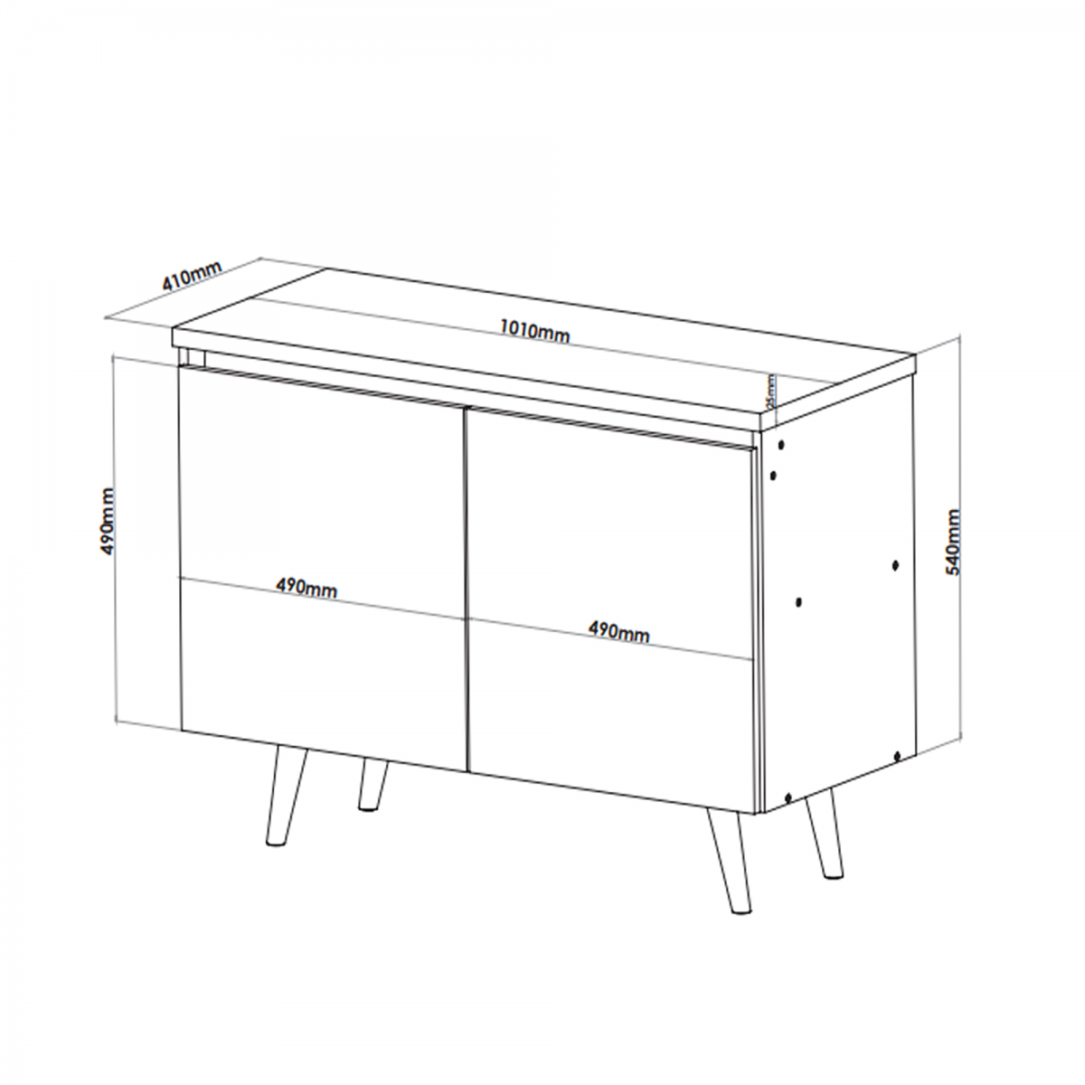 Buffet Liz 2 Portas 1 Prateleira Interna Mel/off White - 4