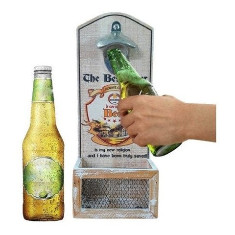 Abridor De Garrafas De Parede Beer Mdf 30 X 12