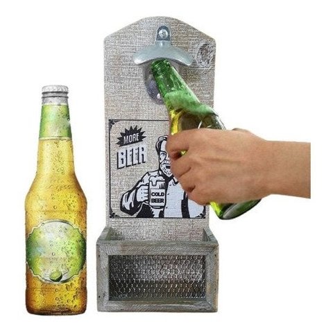 Abridor De Garrafas De Parede Beer Mdf 30 X 12