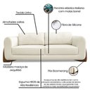 Ver imagem 3 de Sofá 2 Lugares Base de Madeira Clarissa 180 Cm Linho Natural S04 - D'Rossi