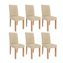Ver imagem 1 de Kit 6 Cadeiras para Sala de Jantar Estofadas Maia Bege/Cinamomo/Gengibre